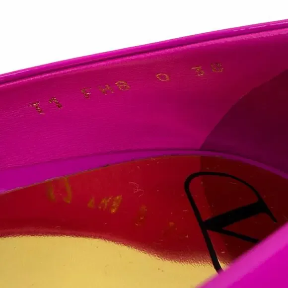 Valentino Garavani One Stud Patent Leather Pump Hot Pink Size 38 - Picture 13 of 14